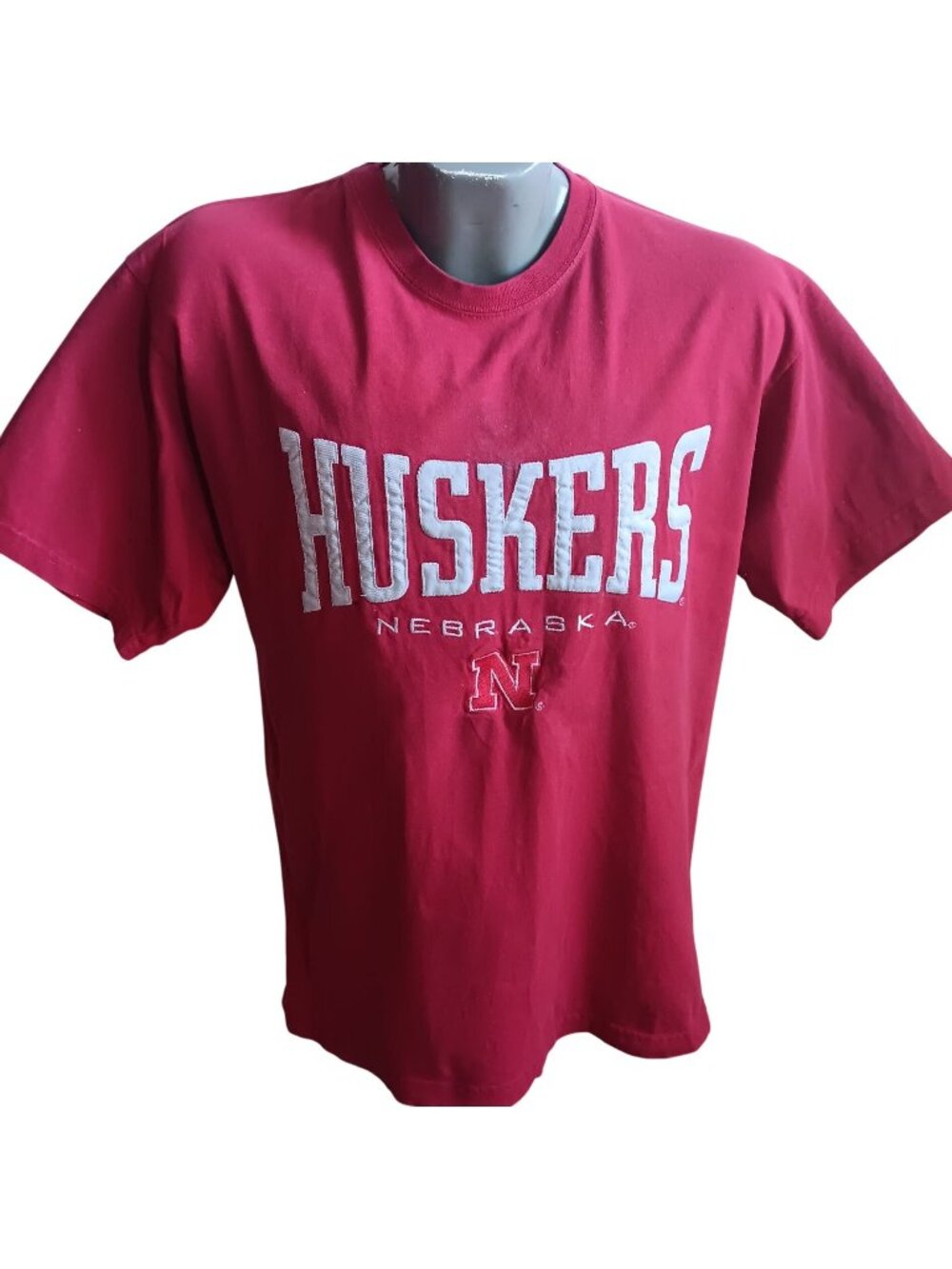 Medium Vtg 90's T-Shirt Nebraska Huskers Big Red Stitched Letters Embroidered